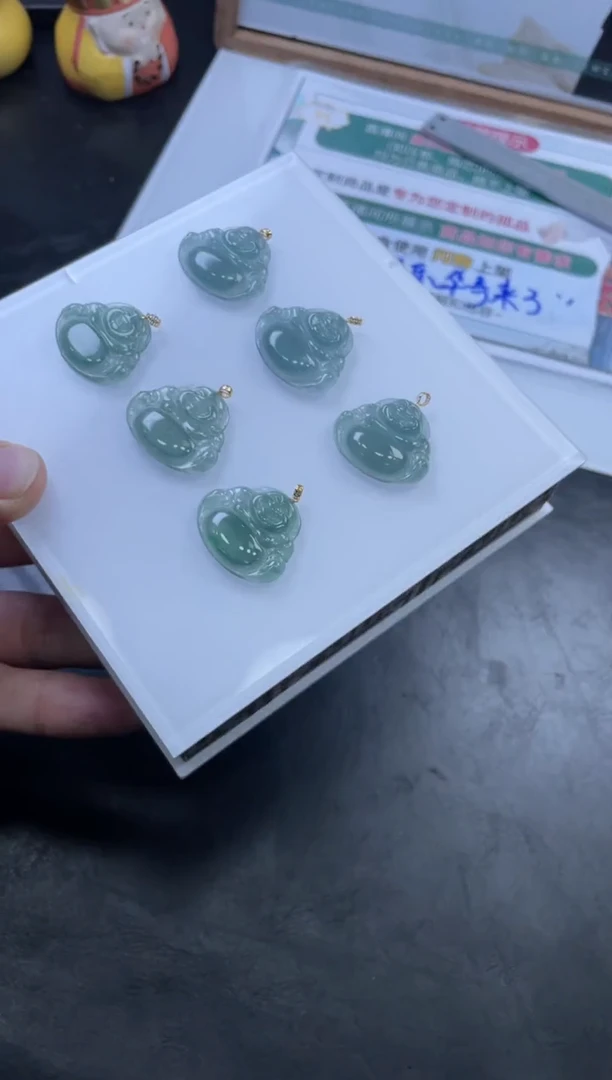 【闪购商品】翡翠挂件18K金镶嵌多样性发一件H6