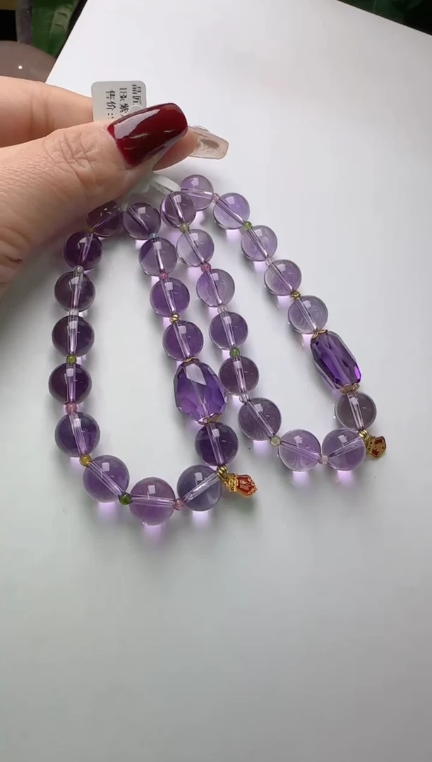 【闪购商品】水晶手串未镶嵌紫水晶顺财神手串多样性发一Z24119