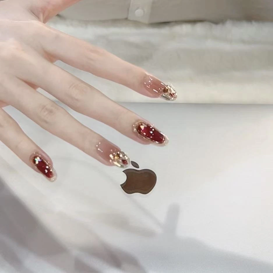 【新年红】 秋冬红色猫眼 法式仙女风美甲