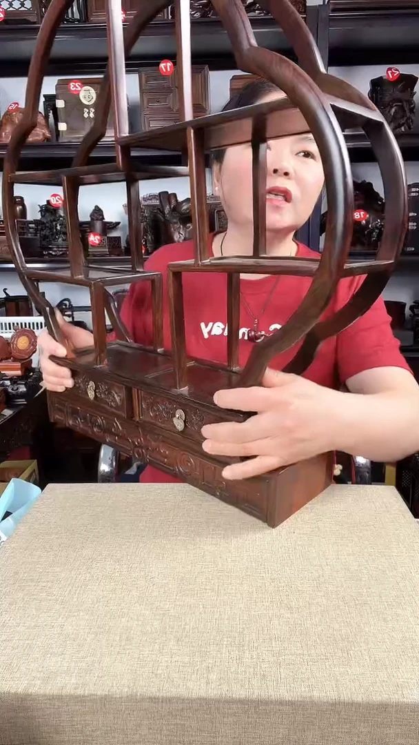 木2个梅花博古架老李红木工艺品