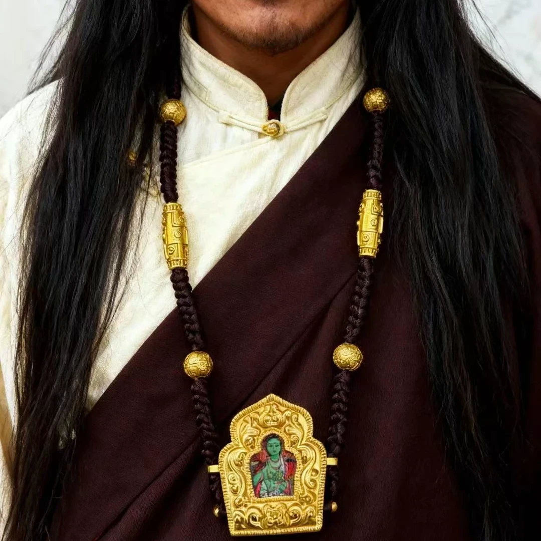 铁合金吊坠 铜合金锦纶吊坠 藏式吊坠嘎乌盒手工编织