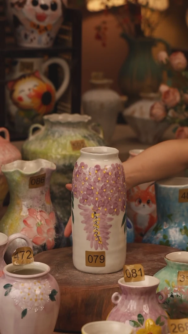 陶瓷079景德镇设计师手作花器摆件侘寂风
