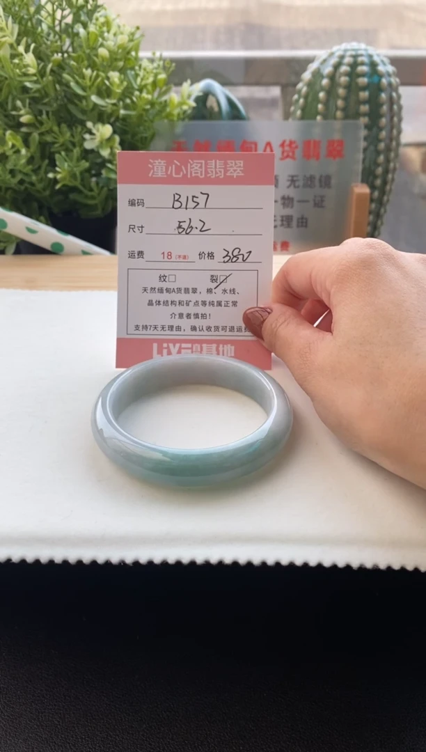 未镶嵌手镯翡翠56.2圈口 编码B157