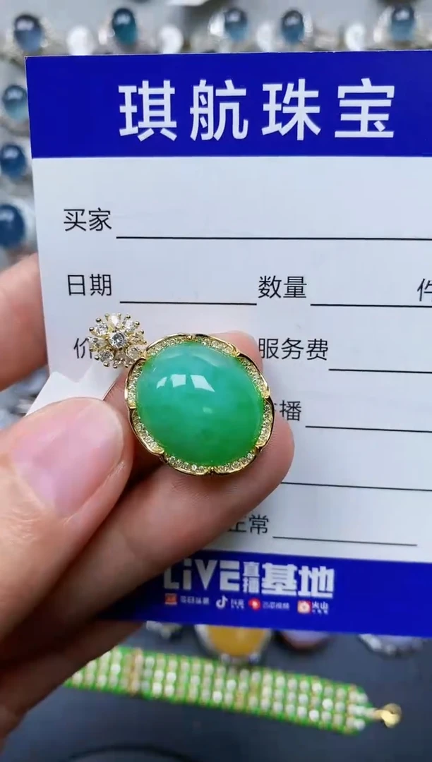 【闪购商品】翡翠颈饰银S925镶嵌0387