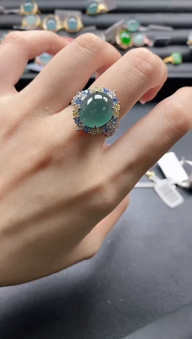 【闪购商品】翡翠戒指银S925镶嵌11111