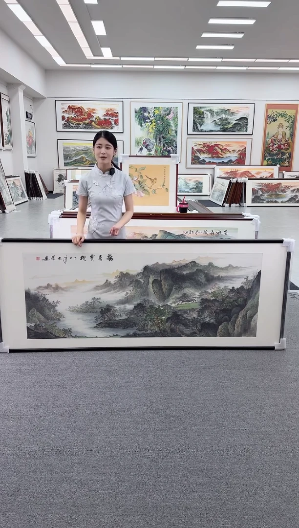 国画手绘 福居宝地  219*88