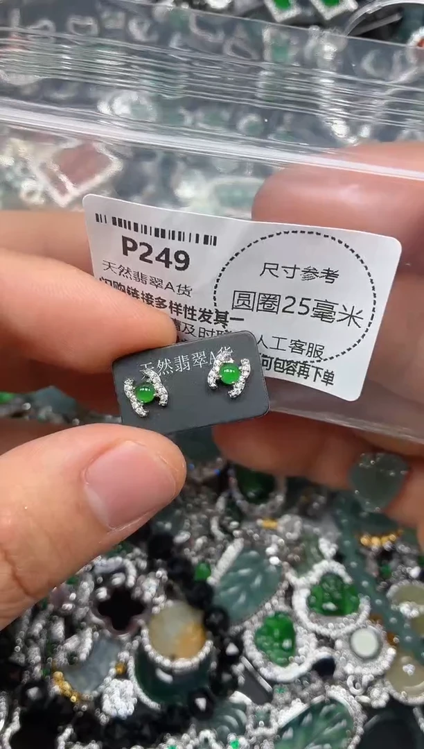 颈饰未镶嵌翡翠P249耳钉