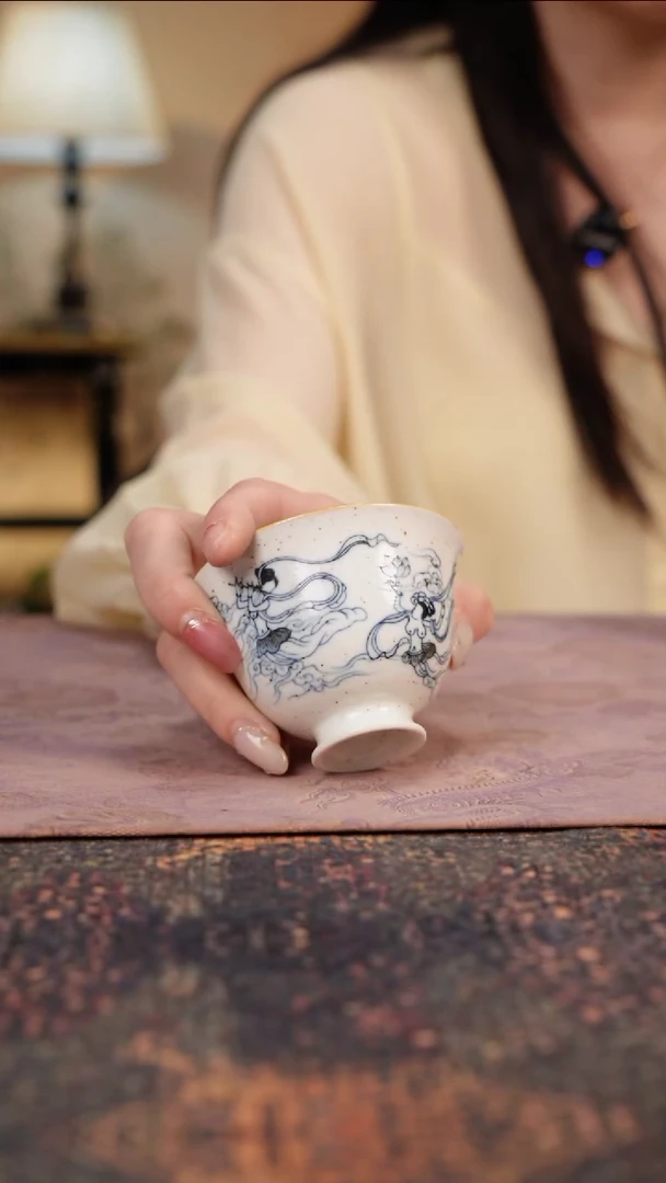 杯景德镇陶瓷杯碗柴烧多人