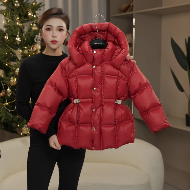 【晶】女童2025新品定制三防收腰鹅绒保暖时尚冬季羽绒服