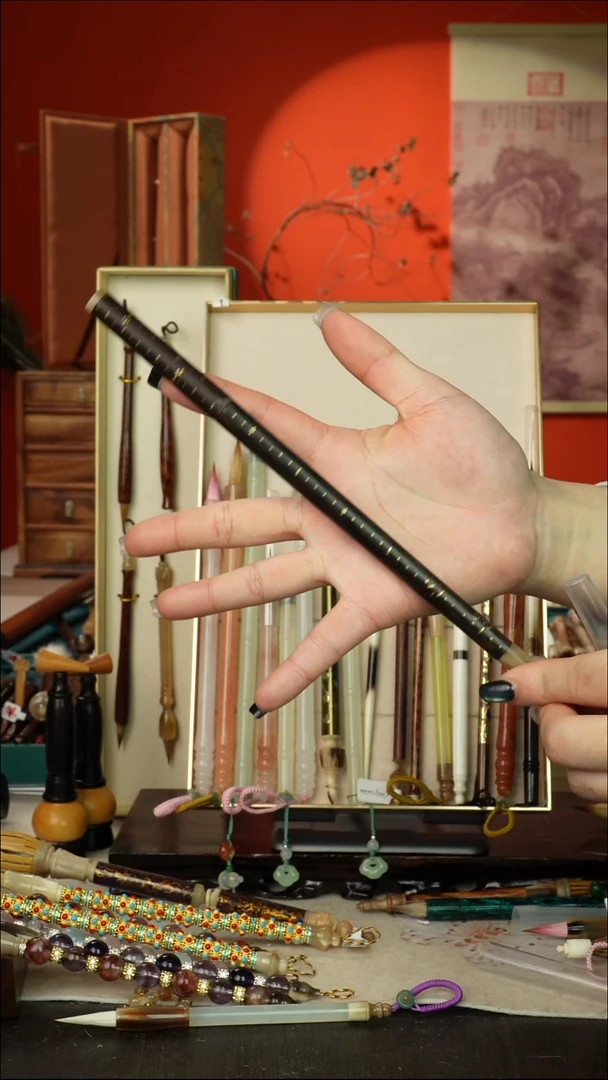 604号闪孤品高货毛笔链接 清水试笔 蘸墨不退