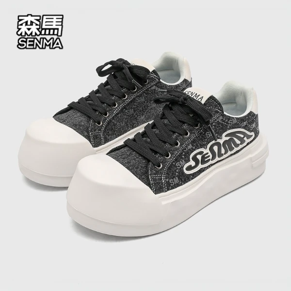 森马男鞋夏季新款翘头帆布鞋男士增高百搭休闲潮鞋透气厚底板鞋男