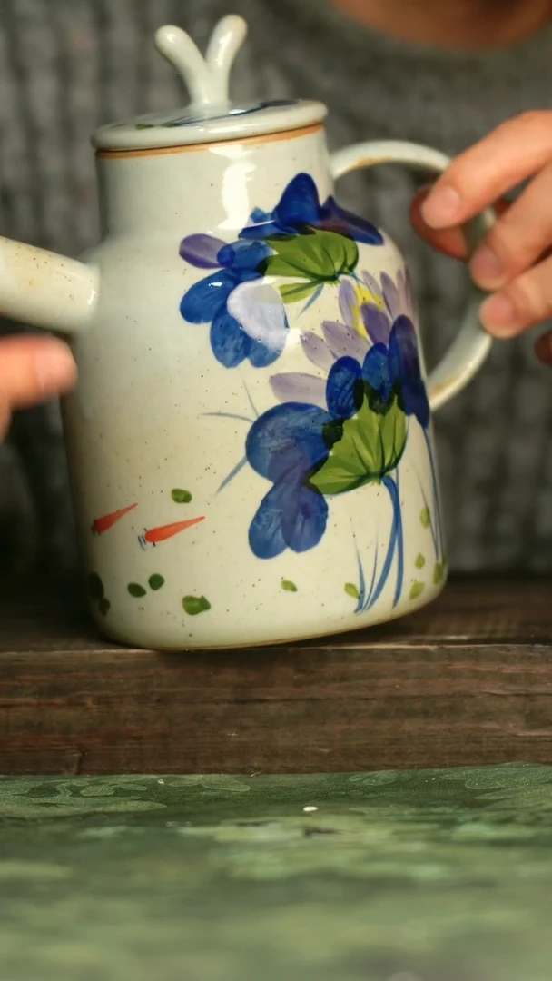 陶瓷青诗集手工手绘瓷器