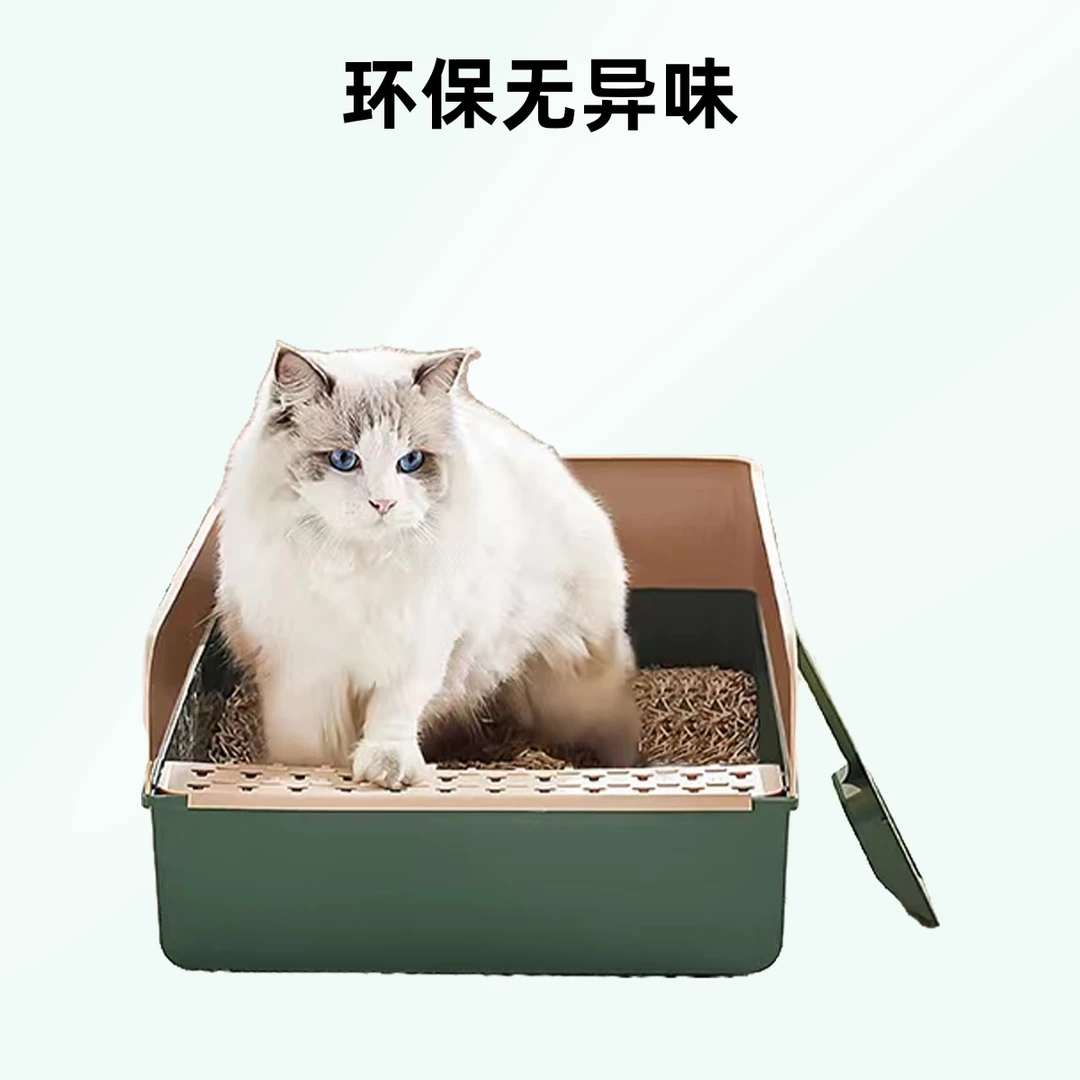 马卡龙风撞色猫砂盆颜值开放式宽敞防外溅除臭大容量超大封闭