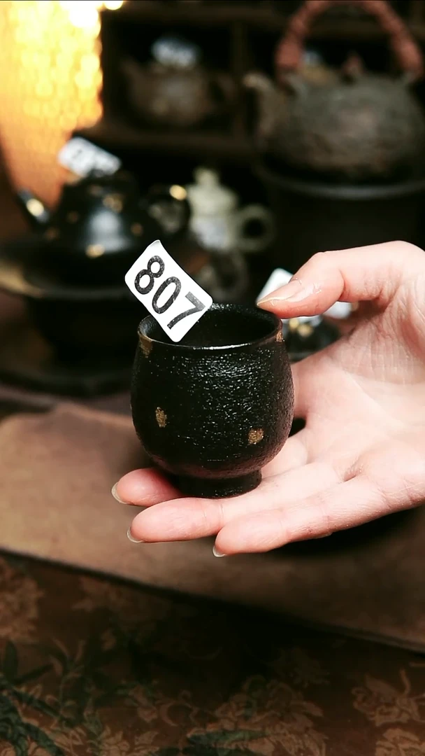 紫砂全手工黑金主人杯60毫升左右