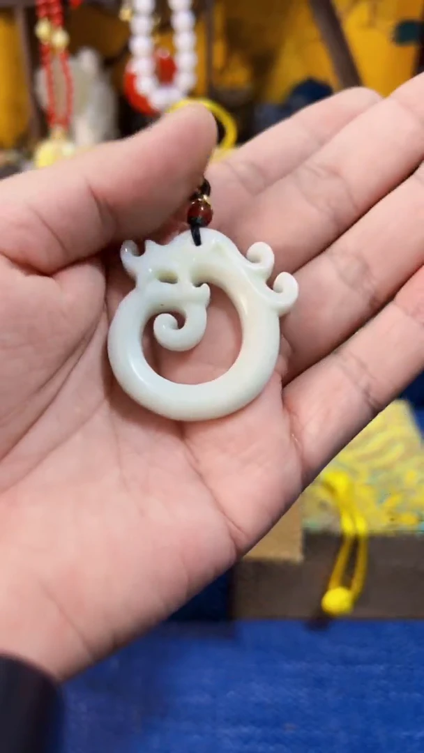 蓝田玉（蛇纹石化大理石玉）挂件合金蓝田 古龙平安扣