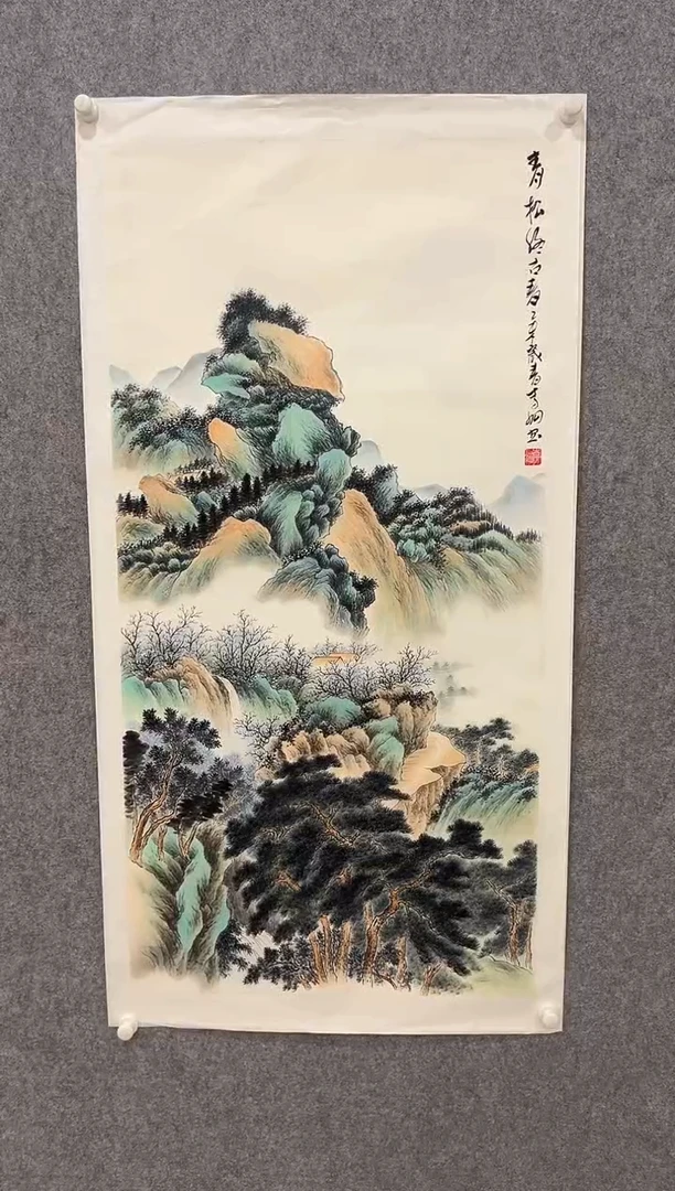国画李纲-8平尺-工笔山水-金