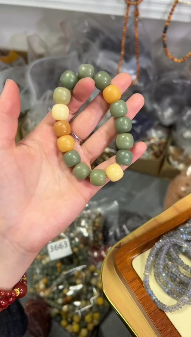 【闪购商品】菩提根/象牙果手串青提多宝菩提桶珠手链[3663]