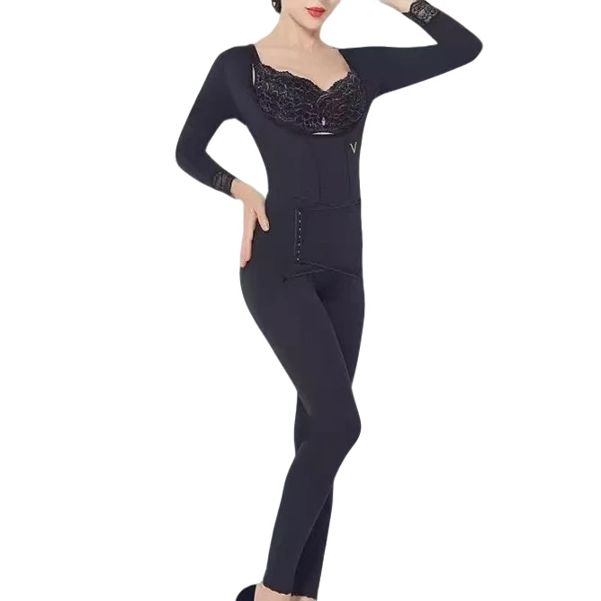 222秋冬款长款后托排扣款连体衣提臀修身塑形显瘦