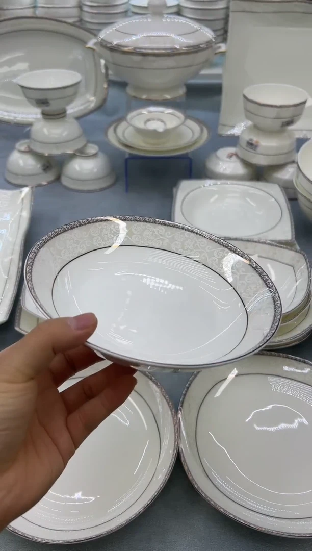 骨瓷玲珑7.5圆饭盘2个玲珑7.5方2个