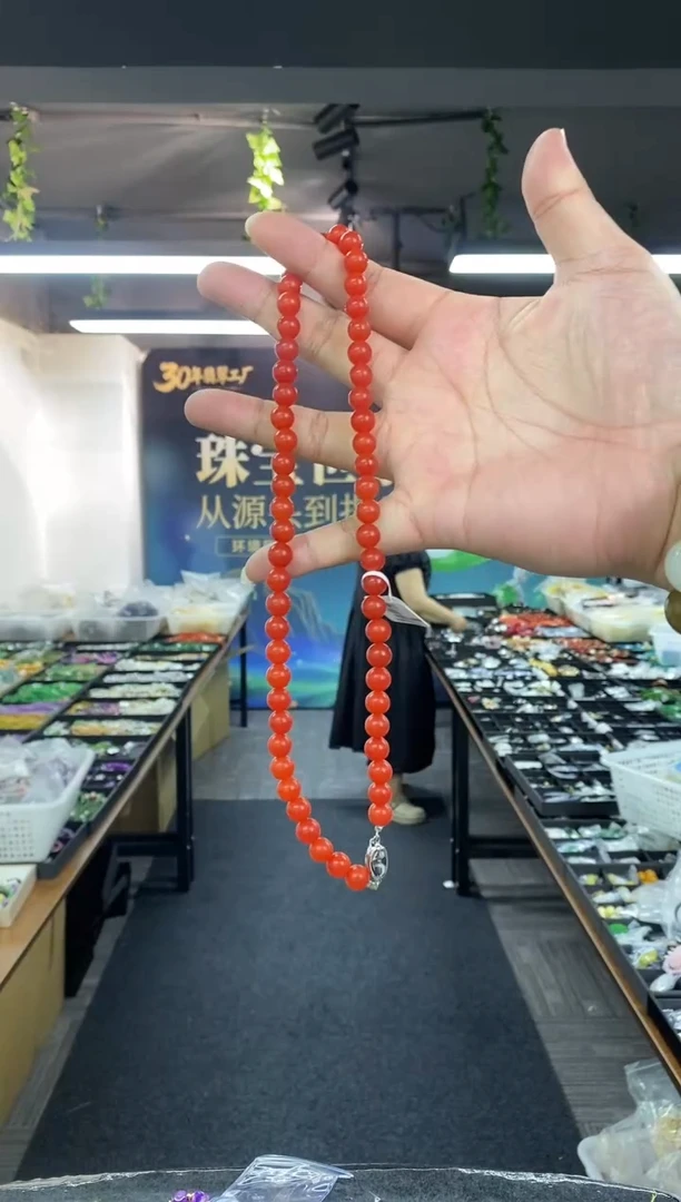 南红玛瑙项链未镶嵌多样性发其一颜色微差