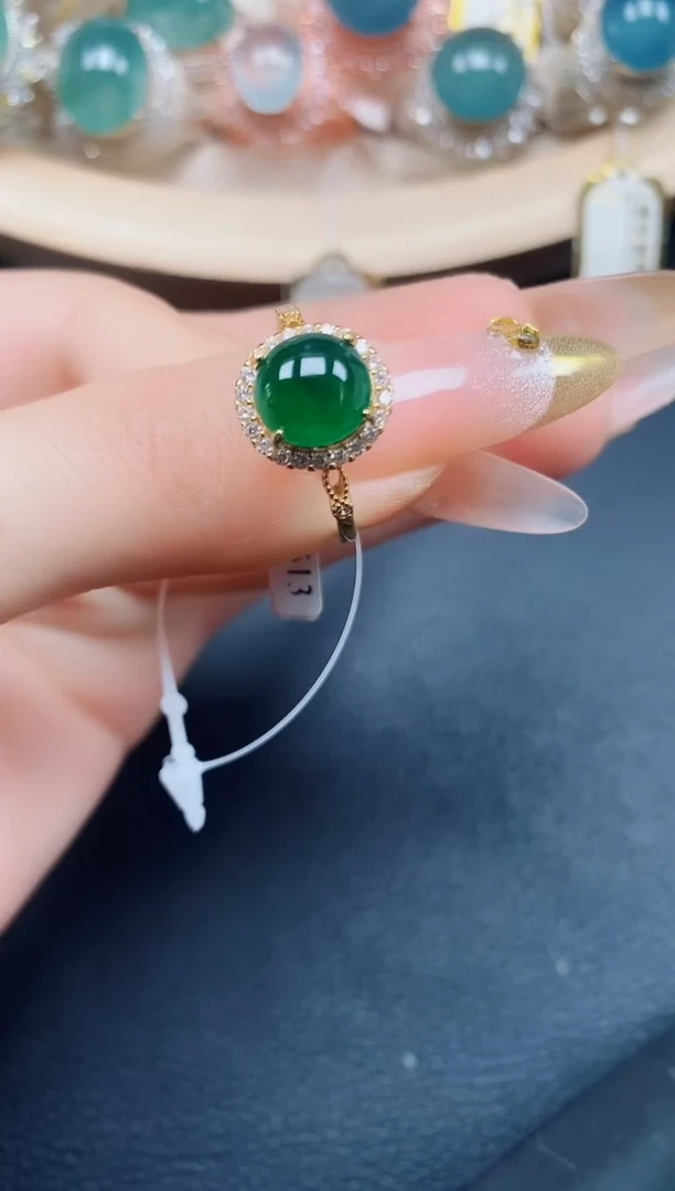 【闪购商品】翡翠戒指银S925镶嵌翡翠