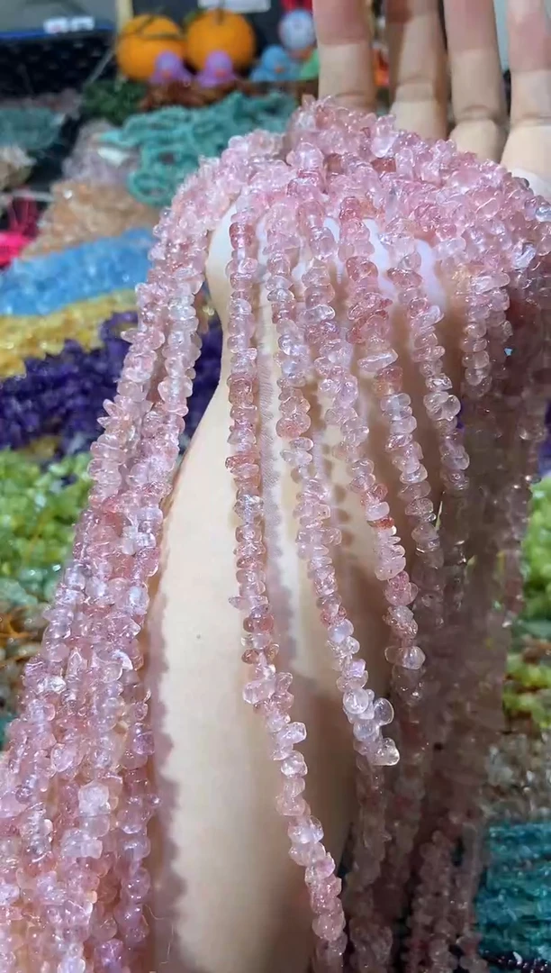 水晶珠宝半成品未镶嵌草莓晶