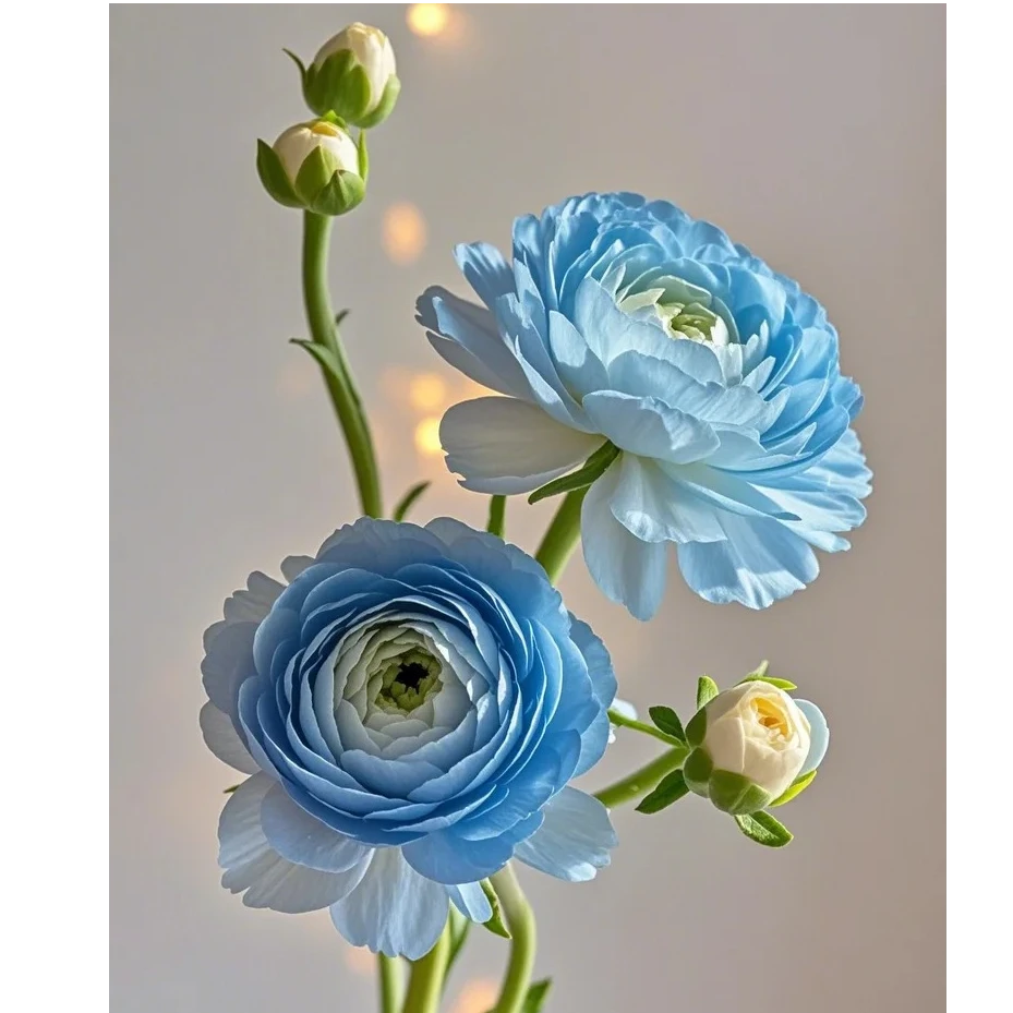 砚蓝吸色洋牡丹      婵之语优选稀有高级花材