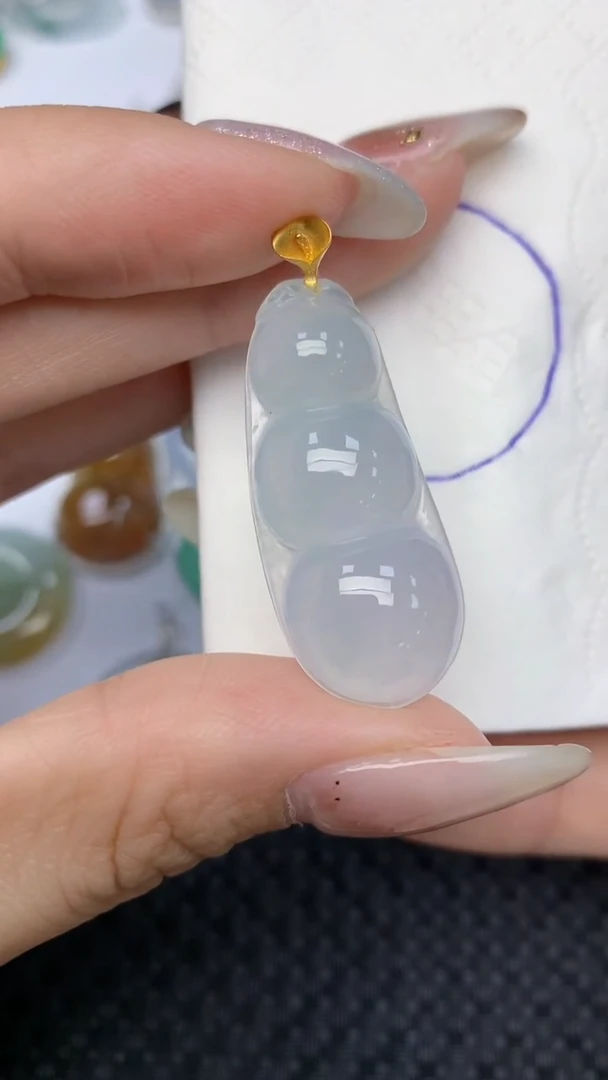 颈饰18K金镶嵌翡翠天然缅甸翡翠a货百元以上9元证书费自理