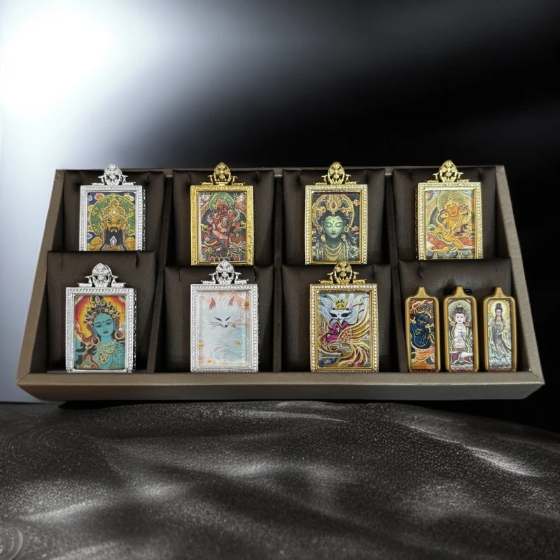 纯铜精美手绘唐卡吊坠