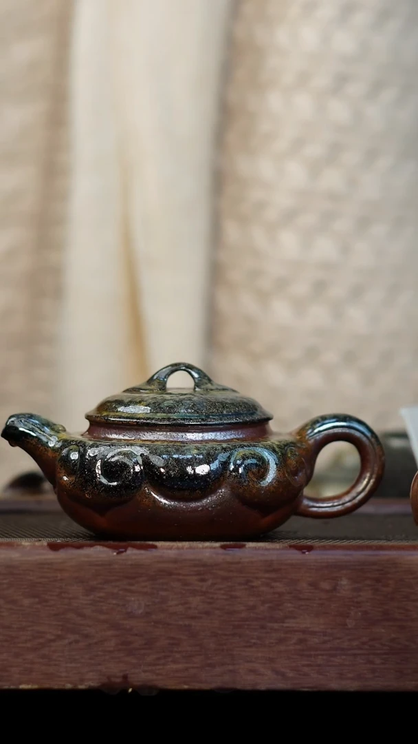 茶壶紫砂柴烧紫砂微瑕壶200cc