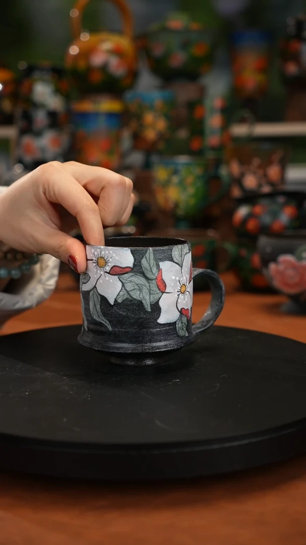 紫砂油画釉下彩手绘