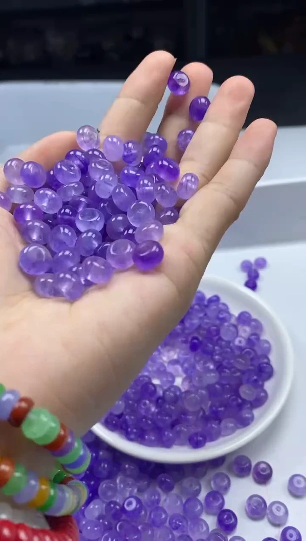 未镶嵌颈饰水晶w1845紫水晶算盘8*5mm*30颗