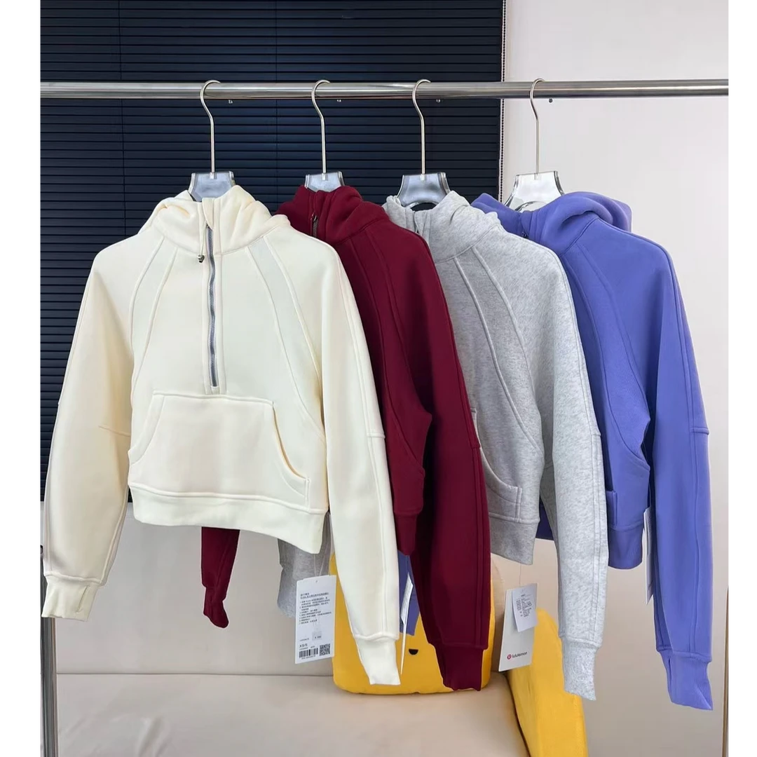 SIZE  连帽半拉连加绒卫衣 018