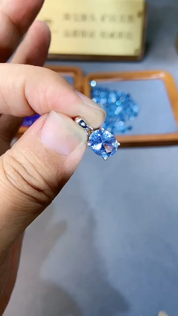 【闪购商品】海蓝宝石颈饰银S925镶嵌354