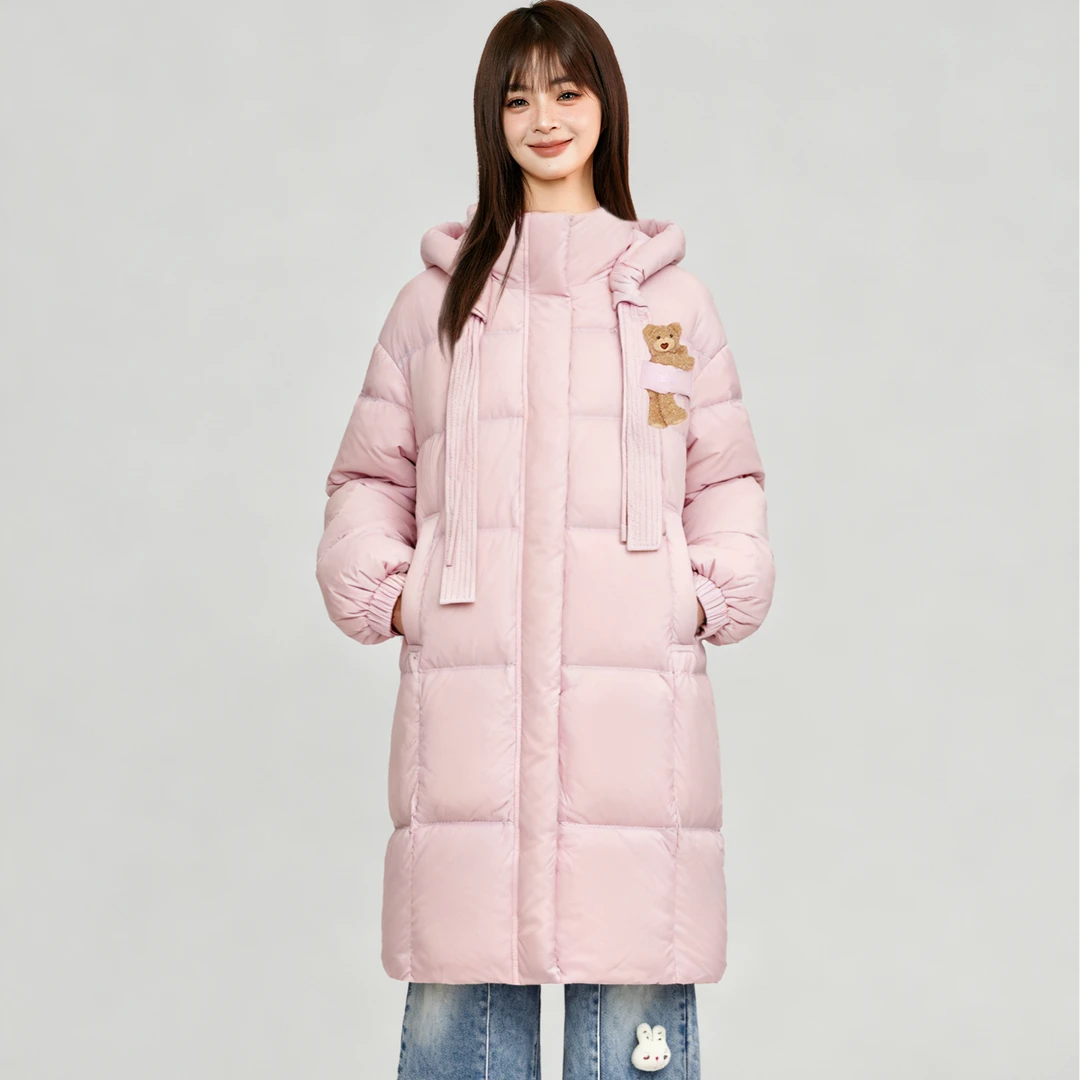 【90白鸭绒】LALAlogo奶油中长RBED-WSYR15