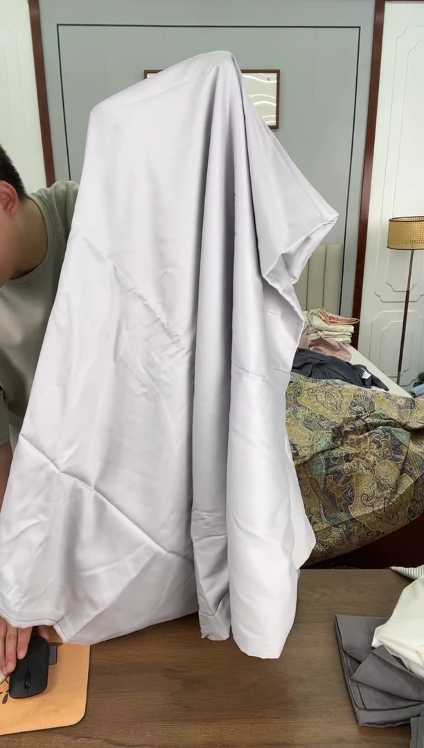 棉棉青灰色长绒棉磨毛被套200*230cm