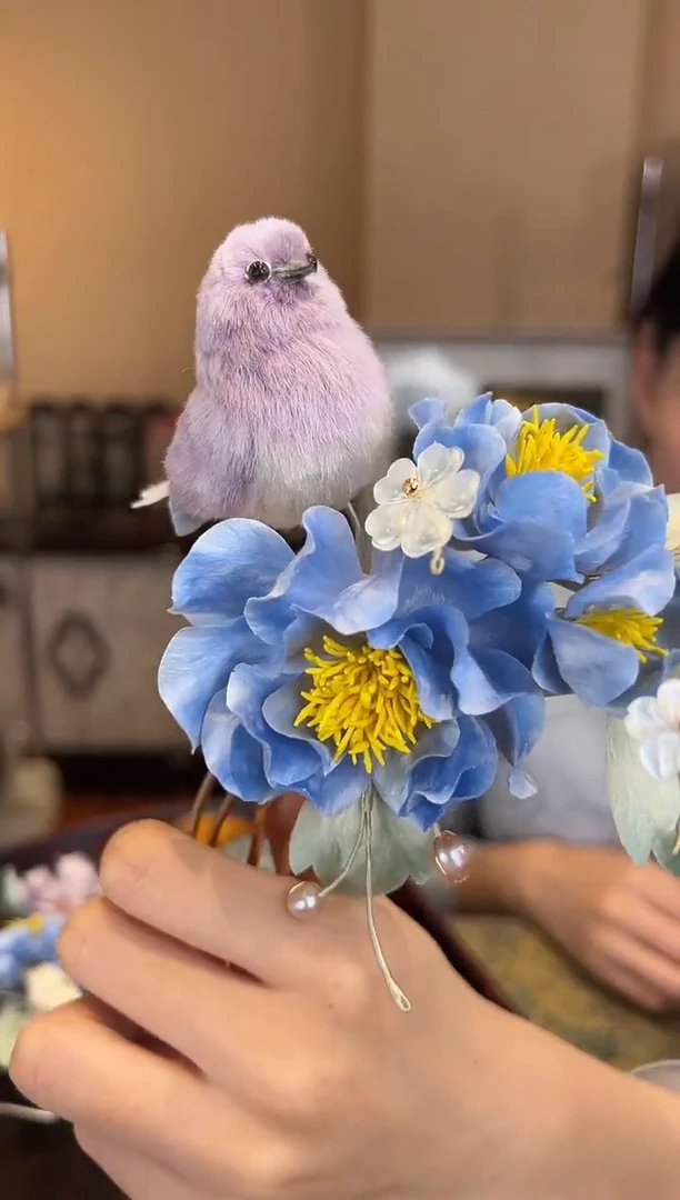 刺绣非遗绒花（发饰）