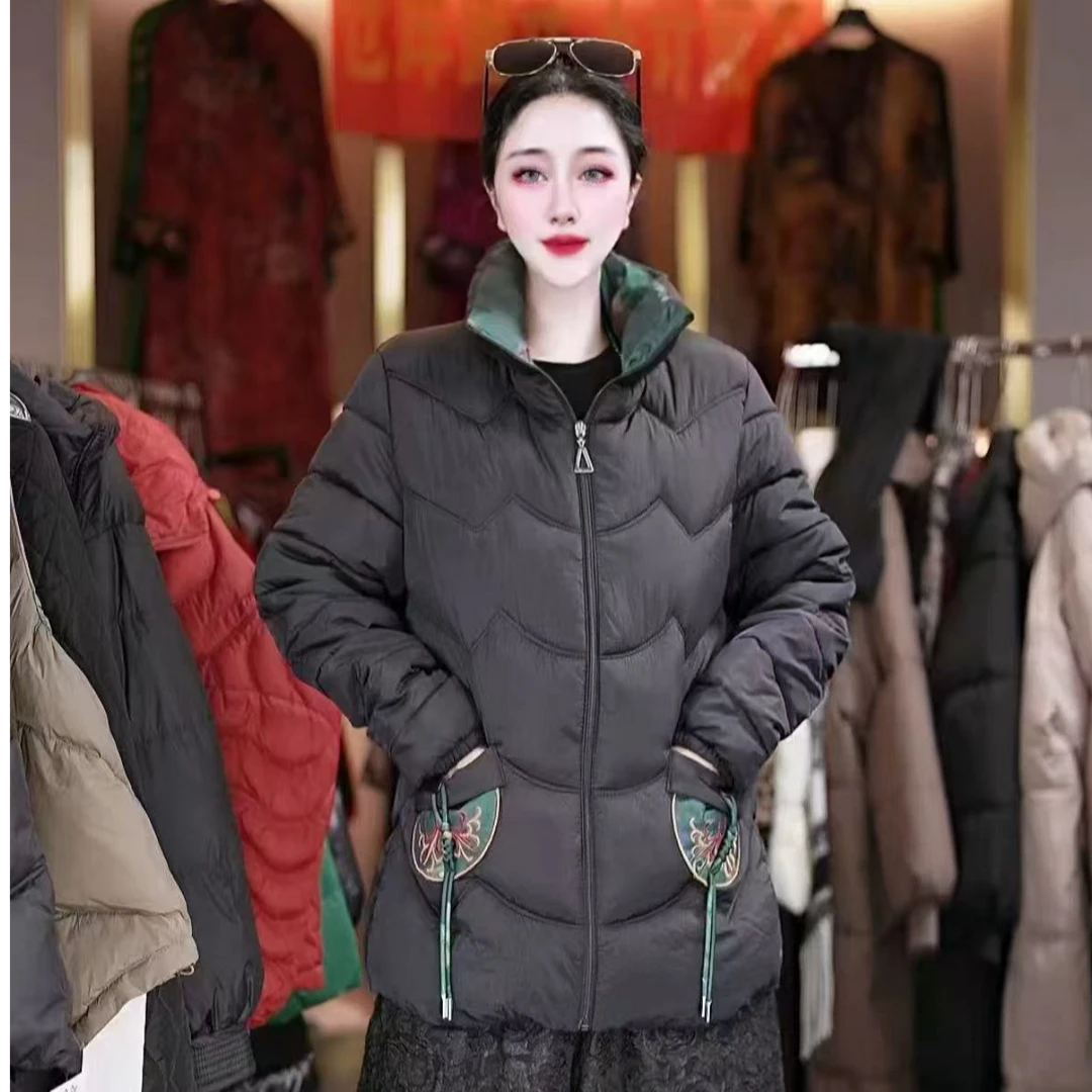 女士保暖立领时尚显瘦百搭外穿2025新款棉服9871-1