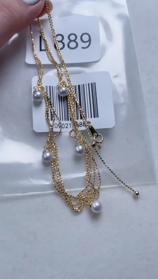 银S925镶嵌淡水珍珠套链L889