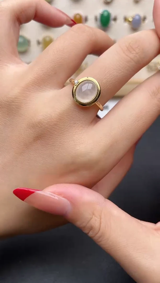 【闪购商品】翡翠戒指银S925镶嵌一物一证一礼盒