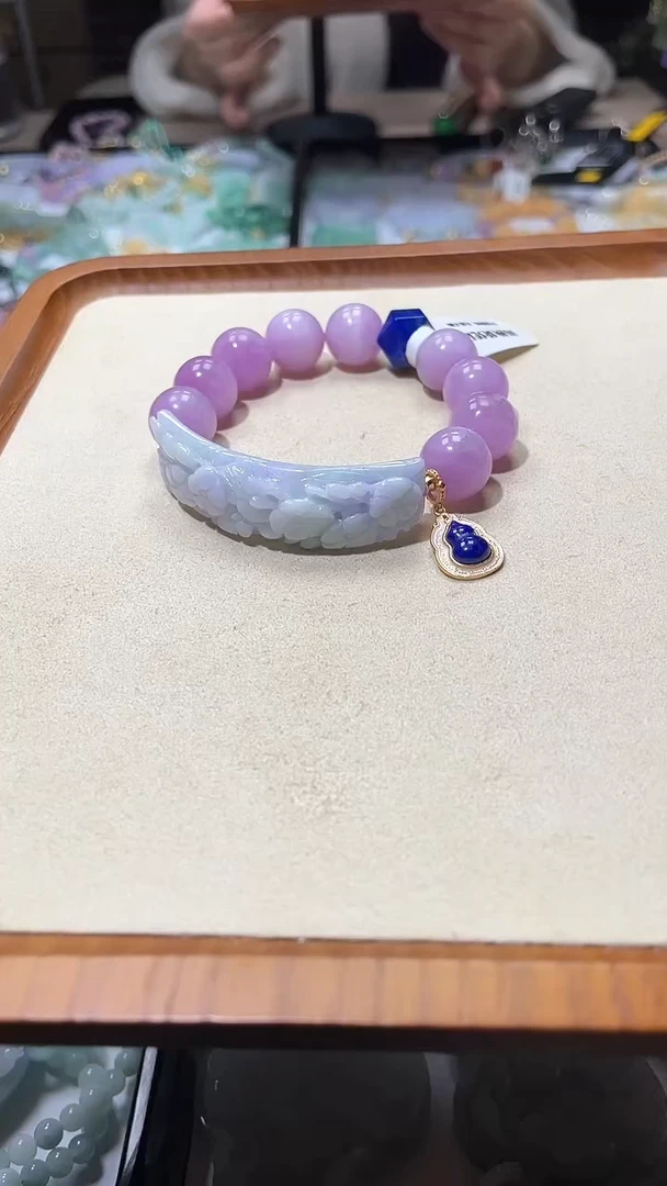 【闪购商品】翡翠手链银S925镶嵌手牌