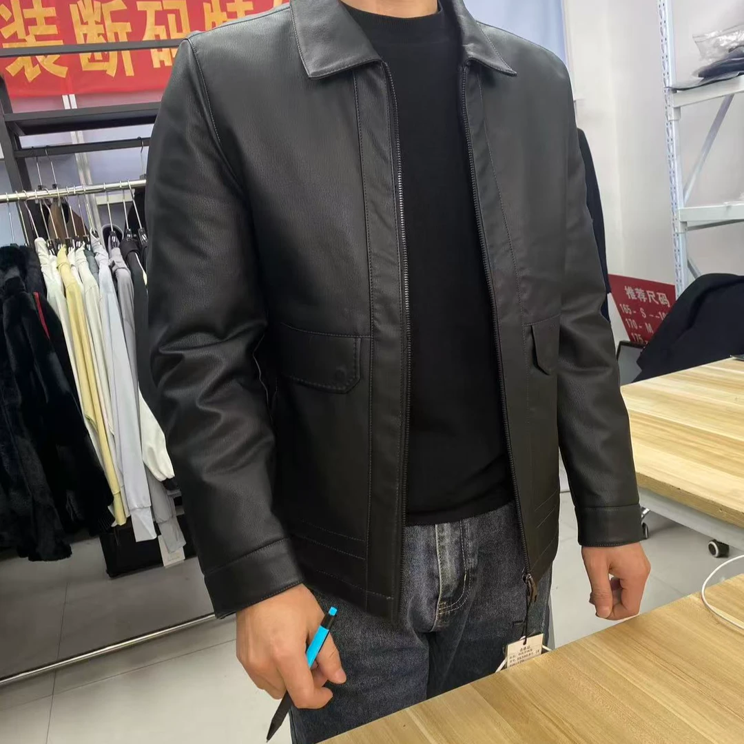 ZJ 006休闲时尚毛领皮夹克