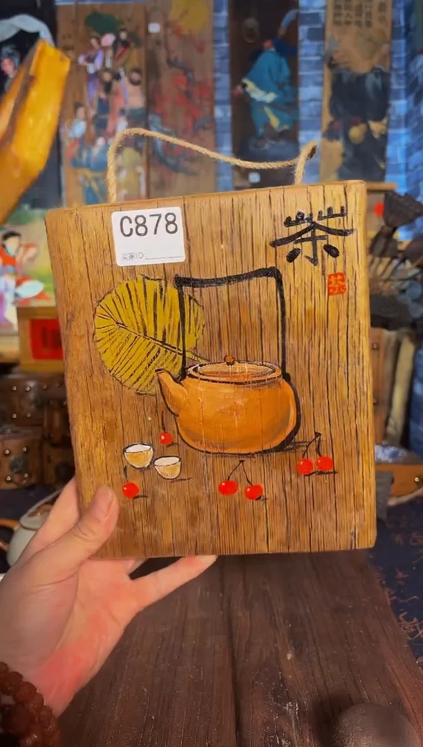 风化老门板丙烯画