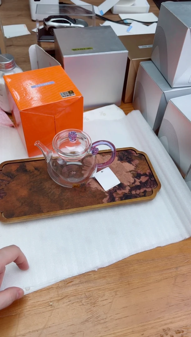 禾器粉金标清莲壶浅紫