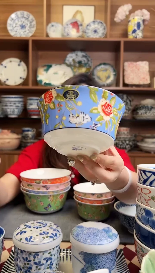 瓷片小屋花园系列温莎 饭碗 蓝