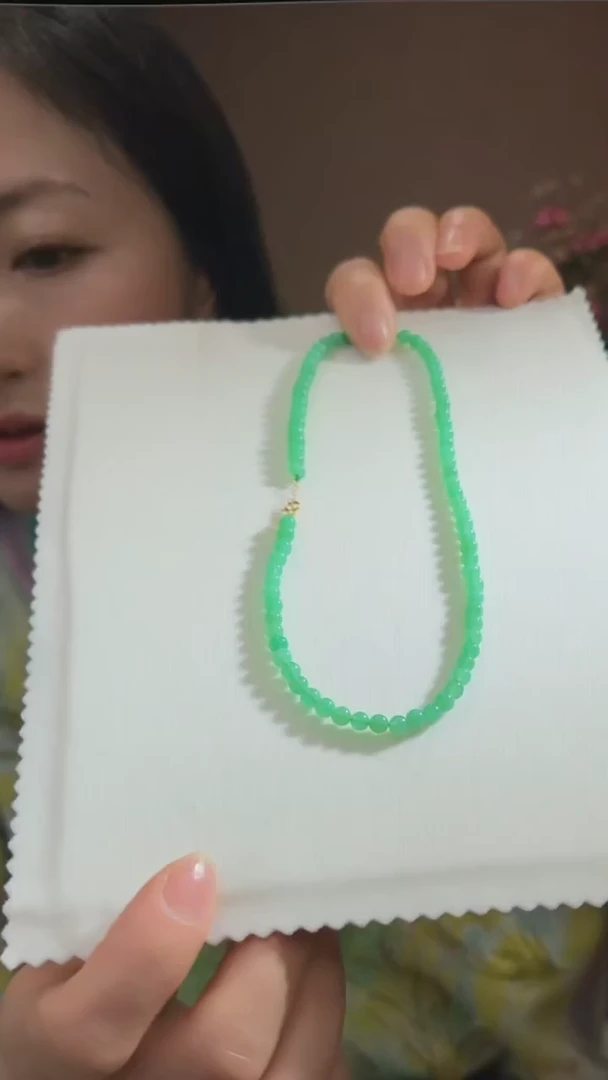 玛瑙/玉髓项链18K金镶嵌天然澳玉项链