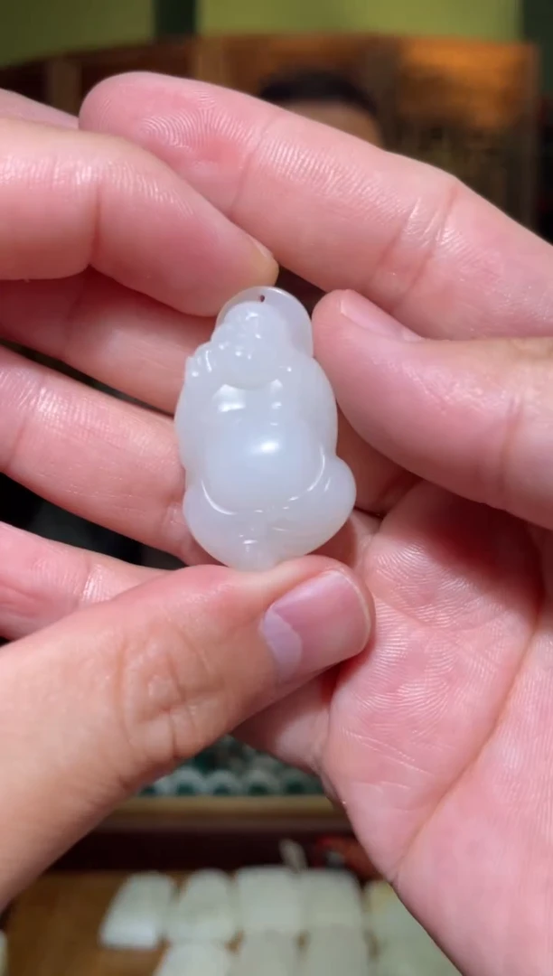 和田玉未镶嵌挂件佛公17