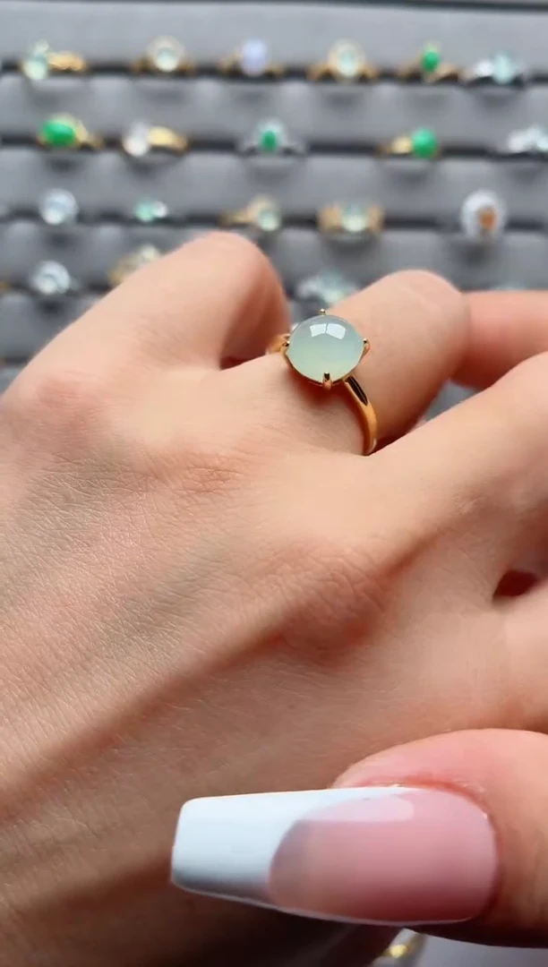 银S925镶嵌戒指翡翠.