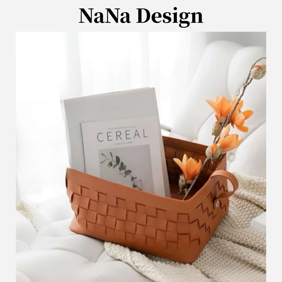 琥珀橙经典马鞍革脏衣篮2025新款皮革换洗衣服收纳筐轻奢收纳箱