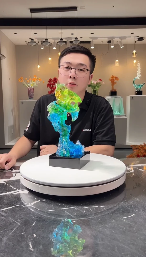 摆件巴比特美学-蓝绿色太湖石